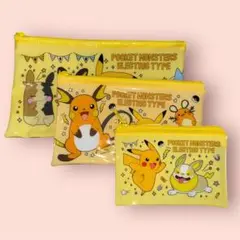 【ポケットモンスター 】クリアポーチ大・中・小サイズ3点セット　ピカチュウ