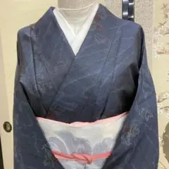 本場泥大島紬 躾付き 横双7マルキ 正絹袷 身丈約168 裄約68