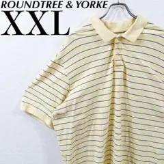 【美品】ROUNDTREE & YORKE 半袖ポロシャツ XXL ボーダー