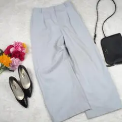 Y3220*最高級☆PLSTプラステ☆フレア☆ワイドパンツ☆グレー