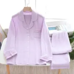 369レディースダブルガーゼパジャマルームウェアコトッン綿100プレゼント