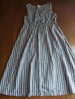Just Relaxia ストライプ ノースリーブ ロングワンピース Mサイズ