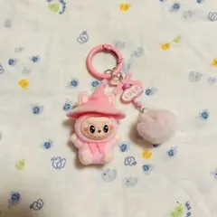 大人気　Labubu ラブブ　魔法使い　キーホルダー　ピンク
