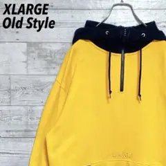 《大人気》XLARGE☆エクストララージ M ハーフジップ ロゴ刺繍 バイカラー