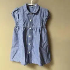 無印　MUJI コットン100% 青 ワンピース 90