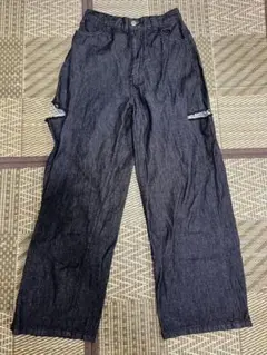 ハニーズ　ダメージデニムパンツ　ブラック　Mサイズ