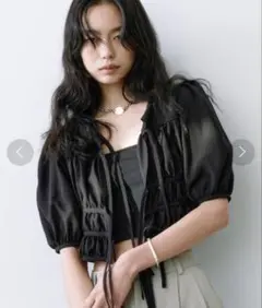 ribbon gather blouse CODE A コードエー