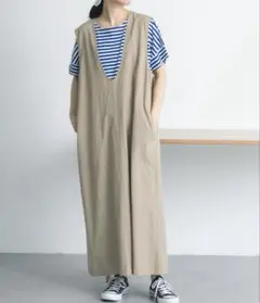 FORK&SPOON　Uネックワンピース