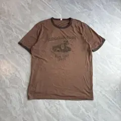 リンガーTシャツ ブラウン ツアー Tシャツ 半袖 プリント アメカジ