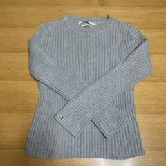 TOMMY HILFIGER グレー リブ編みセーター