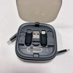 巻き取り式 充電ケーブル スタンド付き 多機能 収納ケース