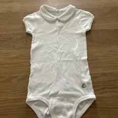 PETIT BATEAU ホワイトロンパース 36m/95cm