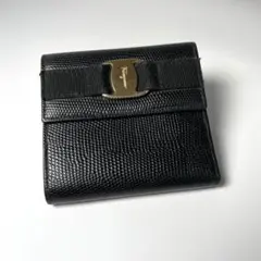 サルヴァトーレフェラガモ Ferragamo ヴァラ 折り財布 リザード