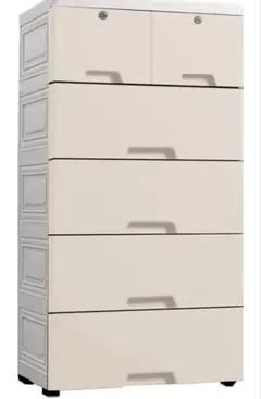 Sampercy 5段収納ケース 収納ボックス 鍵つき 組み立て式 工具不要