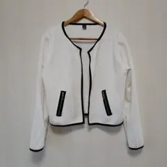 SHEIN ホワイト キルティングジャケット 大きいサイズ