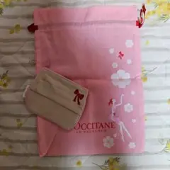 L'OCCITANE ピンク 巾着袋と小物入れセット