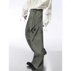 【即日発送】FUTUREBOY/ワイドパンツ　スラックス　黒　変形パンツ　新品 即日発送可能】FUTUREBOY 変形スラックス 変形パンツ 変形ワイド