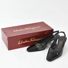 Salvatore ferragamo レディース パテントレザー 黒 6