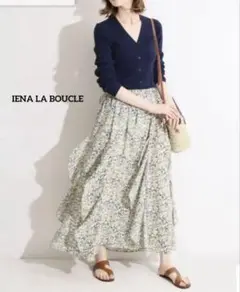【美品】IENA イエナラブークル フェードフラワー ラッフルスカート