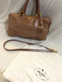 PRADA スクエアレザーバック 2WAY ピンク系