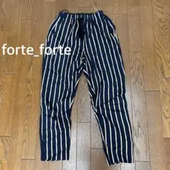 ✨ forte_forte フォルテ フォルテ ストライプイージーパンツ 金黒
