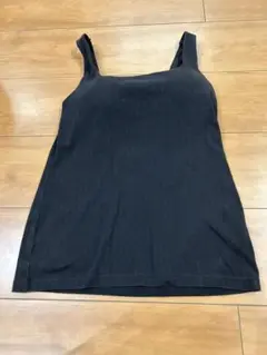 GU ブラフィールスクエアネックタンクトップ　Mブラック