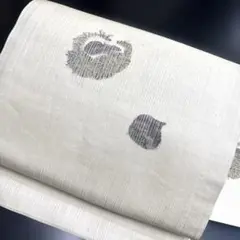 6-43 夏帯 夏物 名古屋帯 九寸 美品 正絹 着物 名古屋仕立て 栗模様