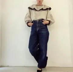 ito fukuoka ブラウス リネン フリル ギャザー フリーサイズベージュ