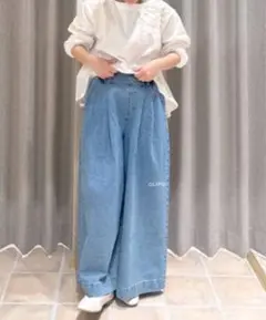 【新品】スタディオクリップ タックワイドデニムパンツ