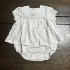 再度値下げ☀︎familiarピンクのフリル付きロンパース