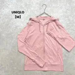 a2319＊UNIQLO フード付きパーカー　ピンク【M】長袖　カジュアル