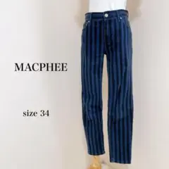マカフィー フルレングス パンツ ストレート ストライプ 日本製 34