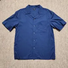 ⭐UNIQLO 　オープンカラーシャツ　ネイビー　Sサイズ