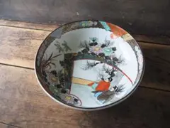 色絵金彩 時代 九谷焼 中鉢 直径24.5cm｜ 人物と花文 古道具を暮らしに