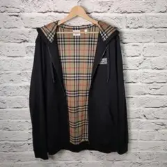 入手困難・美品■BURBERRY ノバチェック柄 フルジップパーカー XLサイズ