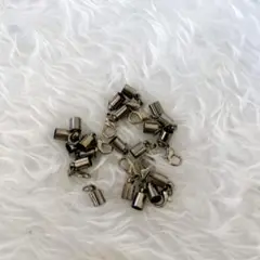 10セット5mmレザーコードエンドキャップロブスタークローフック付きメタリック黒