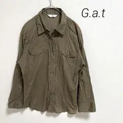 G.a.tミリタリーシャツ　長袖シャツ　ボタンアップシャツ　胸ポケット　小さめL