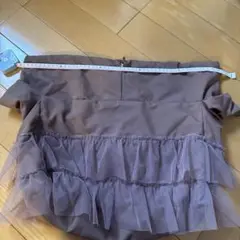 フリル付きブラウンナイロンバッグ