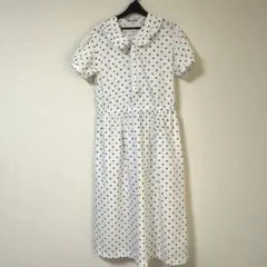 Peyton Place ネイビードット柄　半袖ワンピース