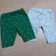 バナナ柄と水滴柄のパンツセット80