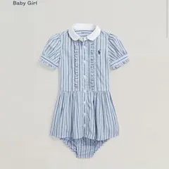 新品>>ラルフローレン　ベビー　ストライプ　シャツワンピース　85cm