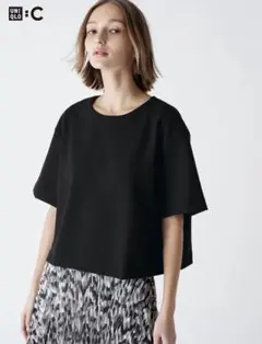 クレープジャージーT UNIQLO 黒 Sサイズ