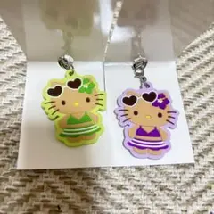 日焼け キティ ラバーストラップ パープル ダイソー サンリオ ストラップ