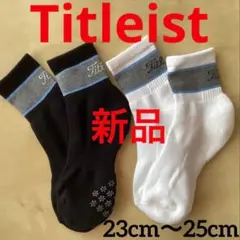 z464新品タイトリストTitleistレディース靴下ゴルフ2足組ソックス黒➕白