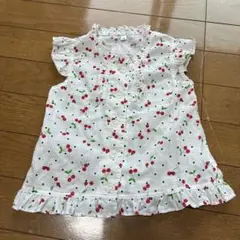 チェリー柄 フリル袖 タンクトップ