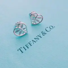 ティファニー オリーブ パーム リーフ オープン ハート ピアス シルバー