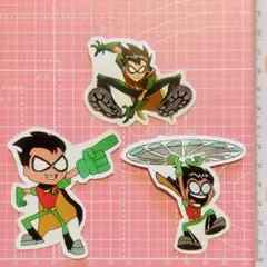 TEEN TITANS ティーン・タイタンズ ロビン　ステッカー 3枚　☆