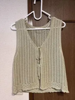 編み込みニットベスト セットアップ