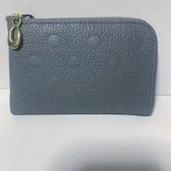 グレー ドット柄 財布