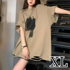 ✨現品限り✨セール✨新品✨Tシャツ 半袖 オーバーサイズ ロゴ ダメージ加工